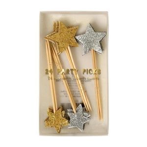 Meri Meri Gold & Silver Glitter Party Picks